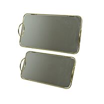 Metall Tablett Spiegel