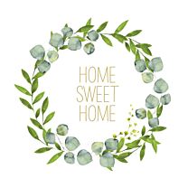 Serviette Blätterkranz/Home sweet Home