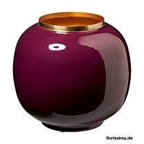 Metall Vase Goldrand