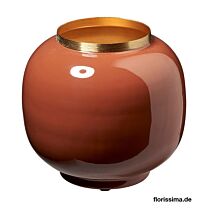 Metall Vase Goldrand