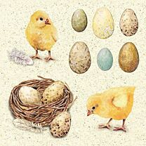 Osterserviette Naturküken/Eiernest