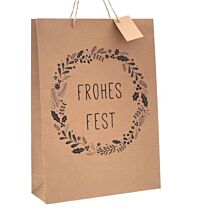 Papier Tasche Frohes Fest/Kranz