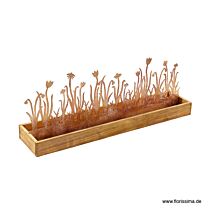 Holz Tablett Blumenreihe