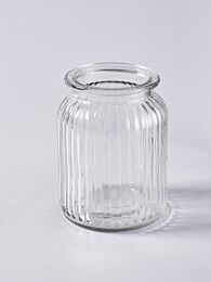 Glas Vase Rille/Pot