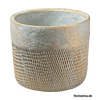 Keramik Übertopf Zement/Rauten