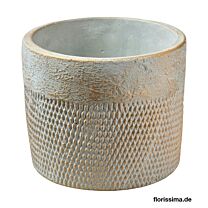 Keramik Übertopf Zement/Rauten