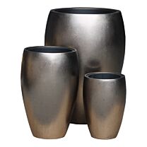 Polystone Vase Silver