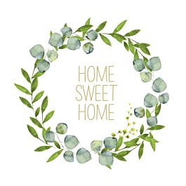 Serviette Blätterkranz/Home sweet Home (20 Stück)