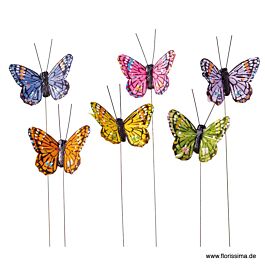 Feder Schmetterling Farbmix (24 Stück)
