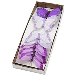 Feder Schmetterling Violetta (12 Stück)
