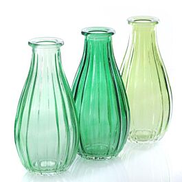 Glas Vase Rillenstruktur (12 Stück)
