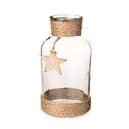 Glas Windlicht Stern/Apothekerflasche (6 Stück)